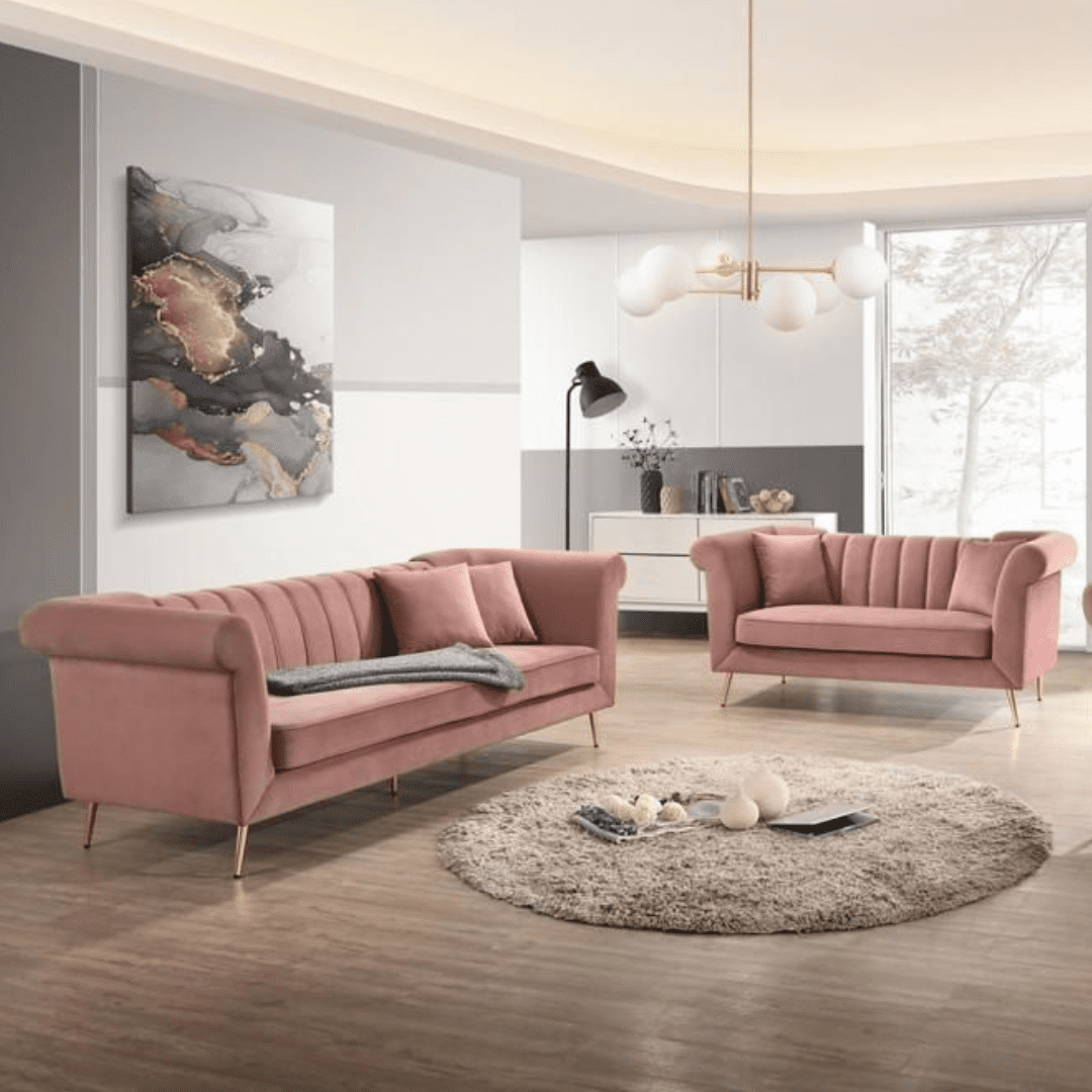 pink-velvet-sofa-set